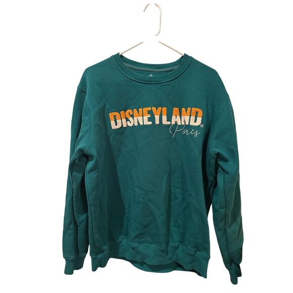 NWOT Disney Parks Paris Resort Green Crewneck L - Picture 1 of 4